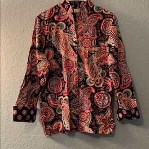 vera bradley floral paisley print button up S